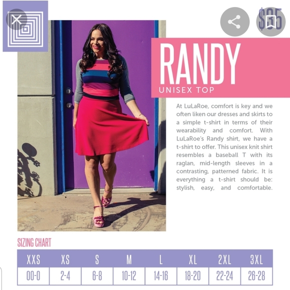 LulaRoe "Randy" Top Size Small - Picture 6 of 6